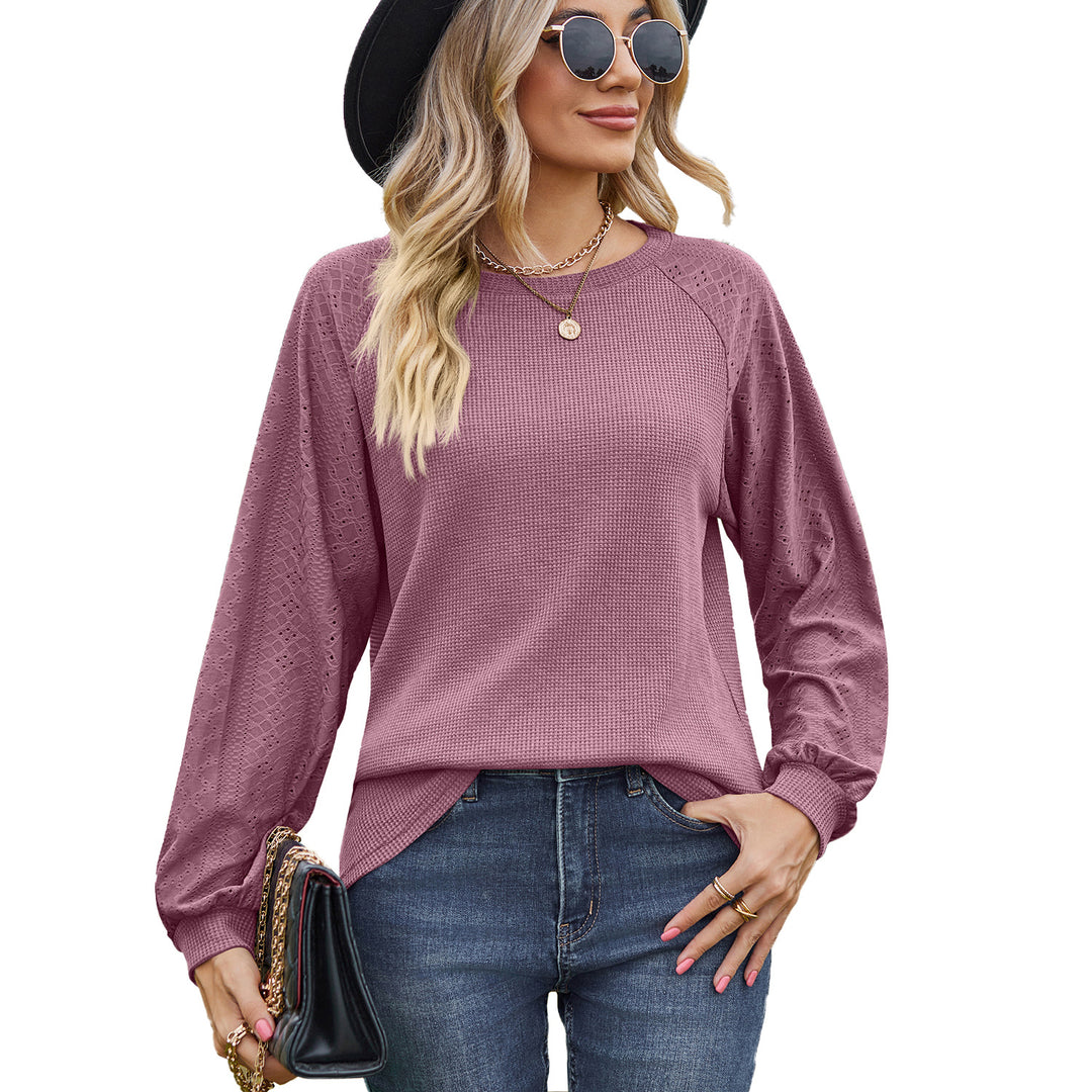 Dame afslappet sweater med detaljeret strukturdesign og brede ærmer Stilla