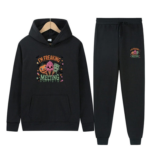 Kvindernes hoodie sæt med kreative Halloween motiver Skovae