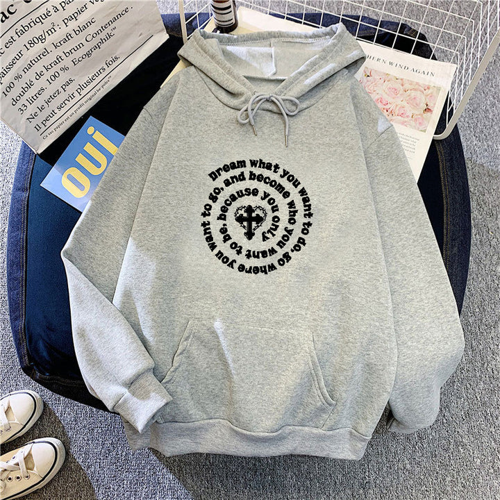 Dame hoodie med inspirerende motiv Skovae