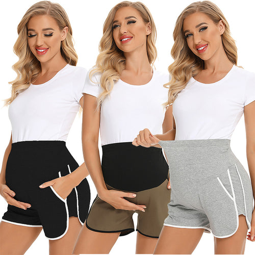 Dame komfortable graviditetsshorts med elastisk talje og sidelommer Stilla