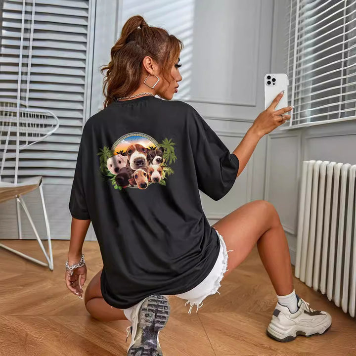 Dame afslappet T-shirt med dyre grafisk tryk Stilla