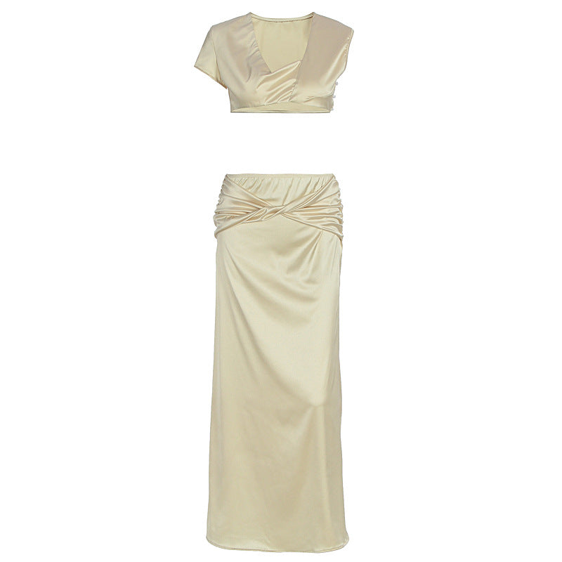 Damer Raffineret Crop Top og Maxi Skirt Sæt Skovae