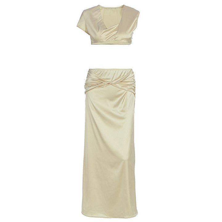 Damer Raffineret Crop Top og Maxi Skirt Sæt Skovae