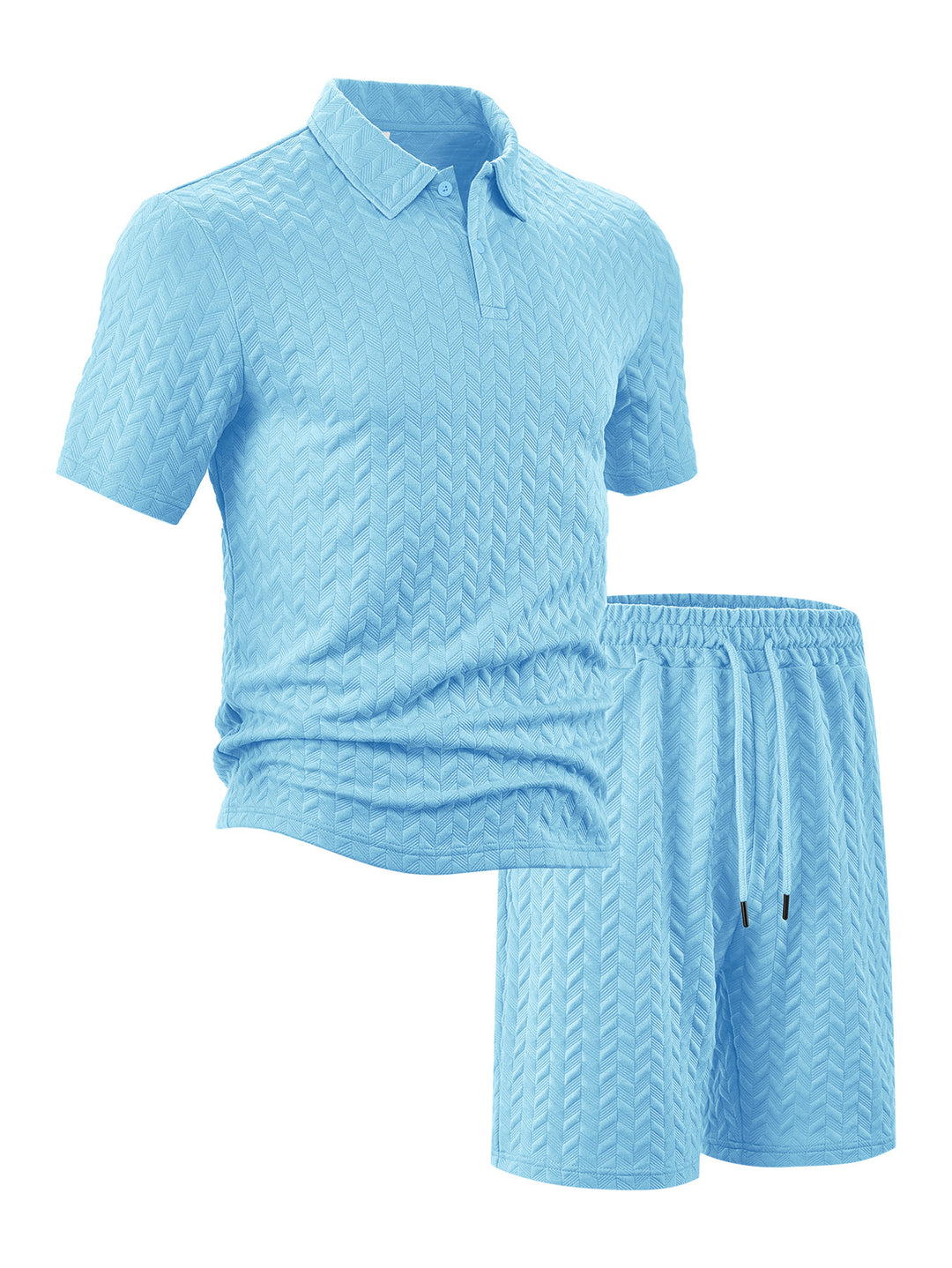Herrernes Sportive Polo-Shorts-Sæt med struktureret Design og åndbare Egenskaber Stilla