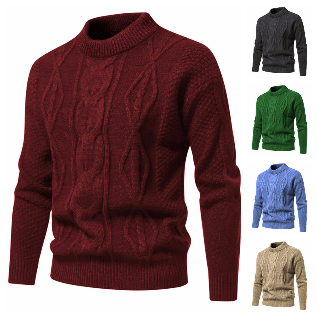 Herrer struktureret kabelstrik sweater Stilla
