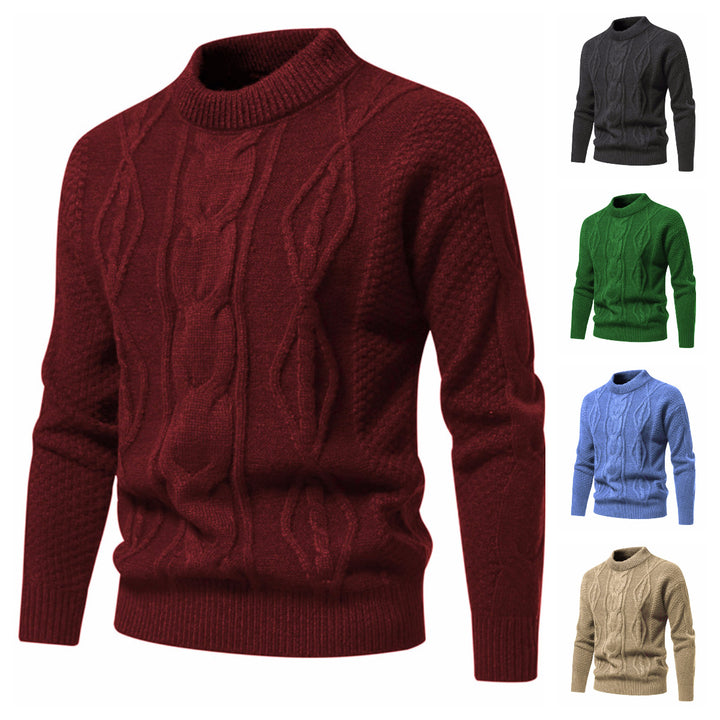 Herrer struktureret kabelstrik sweater Stilla