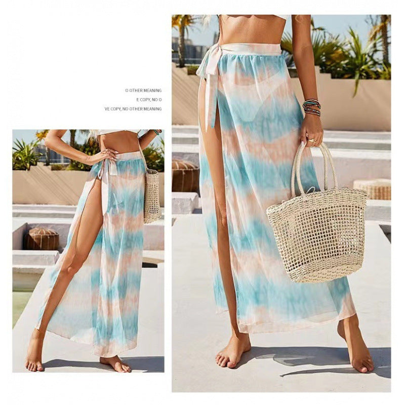 Femme Gennemsigtigt Dyremønster Maxi Cover-Up Stilla
