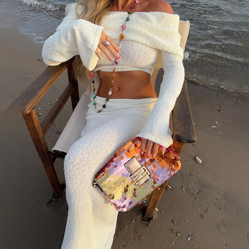 Dame Off-Shoulder GraviditetsSæt Stilla
