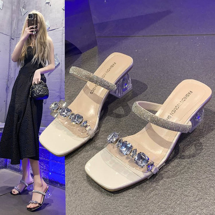 Dame højhælede sandaler med elegante strassdetaljer Stilla