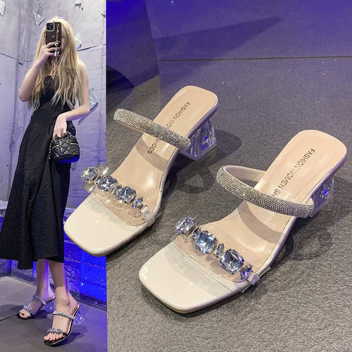 Dame højhælede sandaler med elegante strassdetaljer Stilla