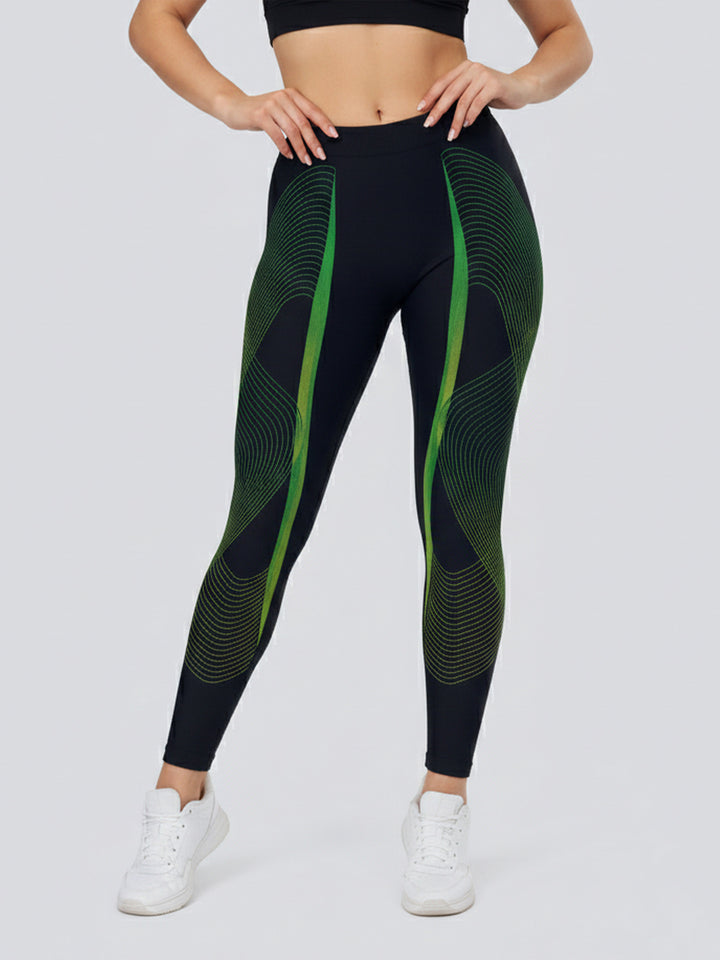 Dame sportleggings med stilfuldt grafisk design Skovae