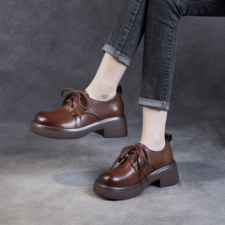 Kvinder Chic Snøring Blokhæle Oxfords Stilla