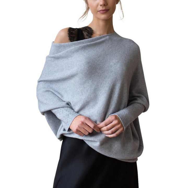 Dame plus size sweater med elegant snit og asymmetrisk detaljer Stilla