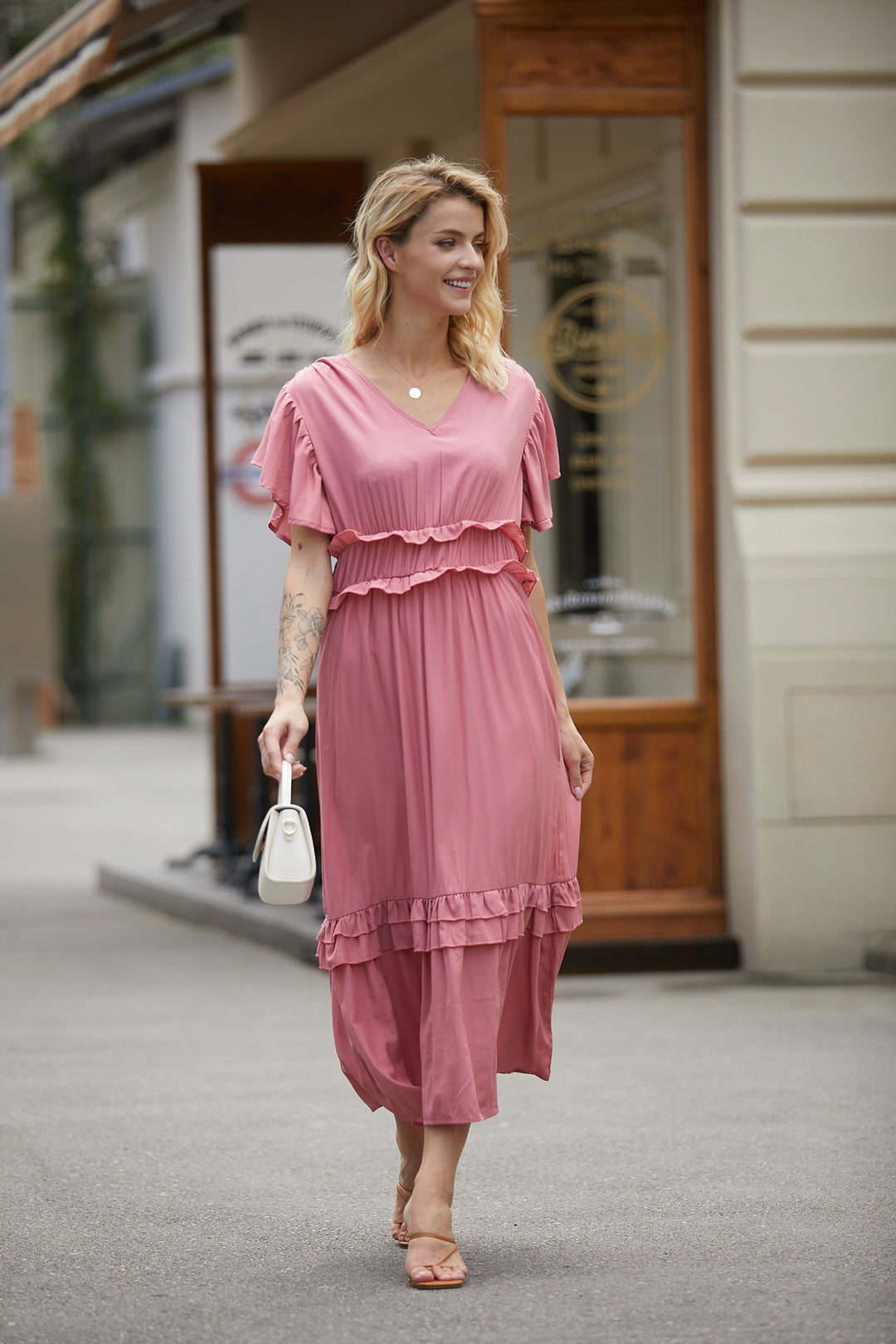 Dame Rynket Maxi Kjole Stilla