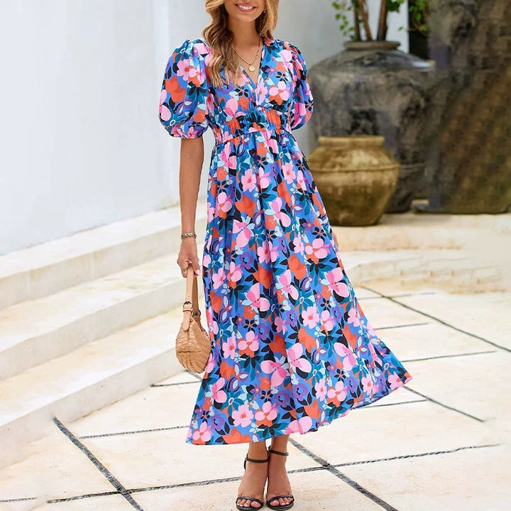 Dame maxikjole med blomsterprint Stilla