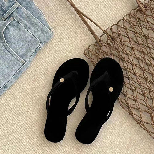 Dame Minimalistiske Tåsplit Sandaler med Chic Accent Stilla