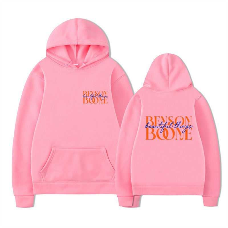 Dame hoodie med kreativt print og blød indvendig Skovae