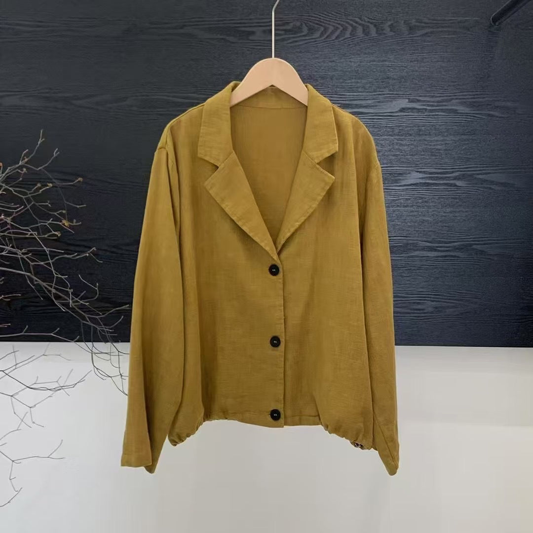Dame cropped Button-Up Linnedjakke Stilla