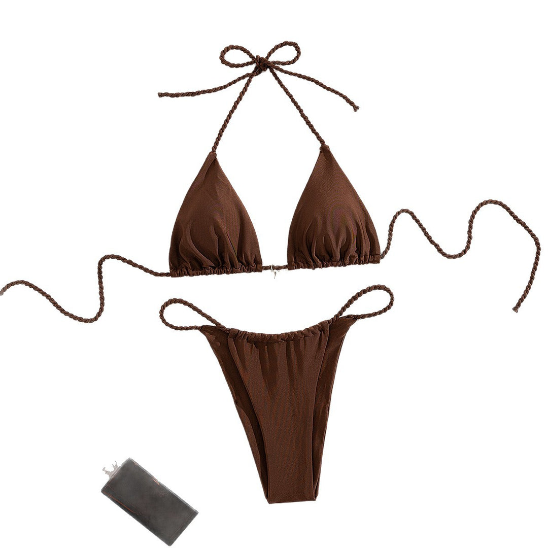 Dame Triangel-Bikini-Sæt med høj skåret talje og justerbare stropper Stilla
