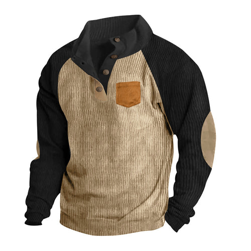 Herrer stilfuld fleece sweater med moderne krave og kontrasterende elementer Stilla