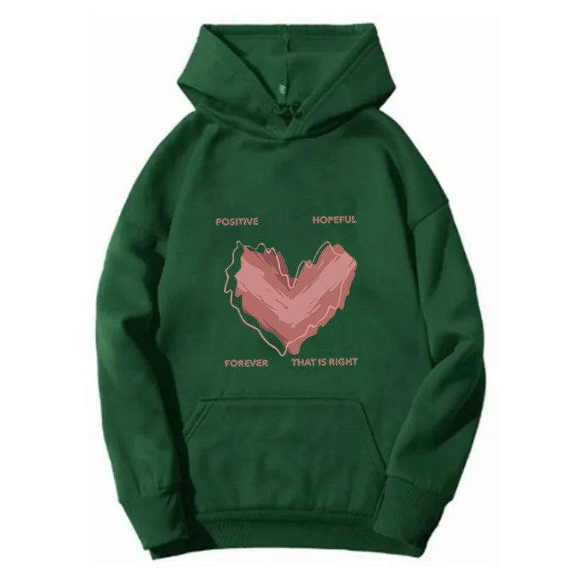 Kvindernes hoodie med inspirerende hjerte-motiv Skovae