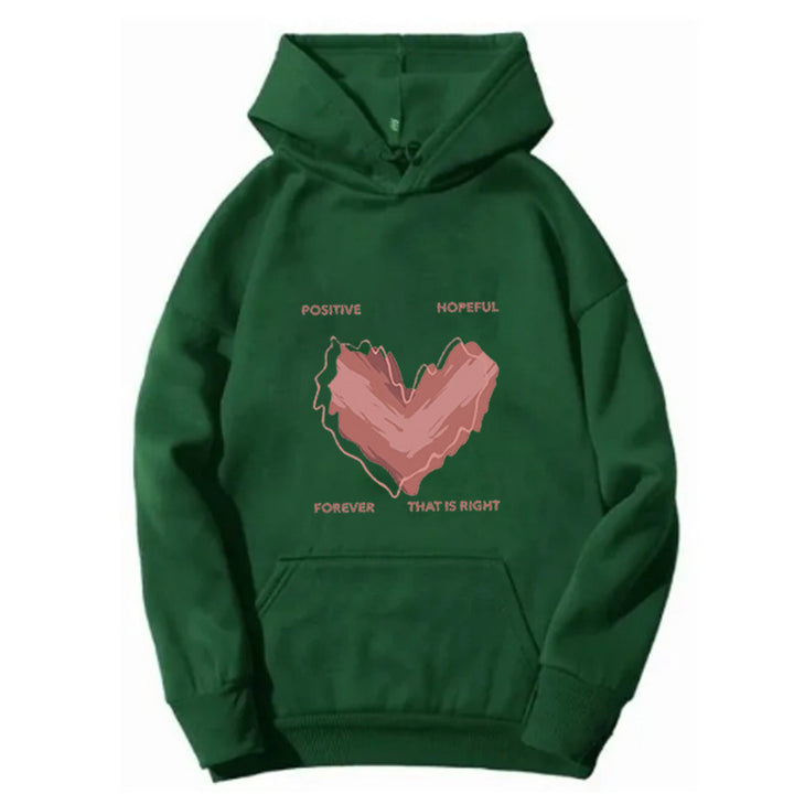 Kvindernes hoodie med inspirerende hjerte-motiv Skovae