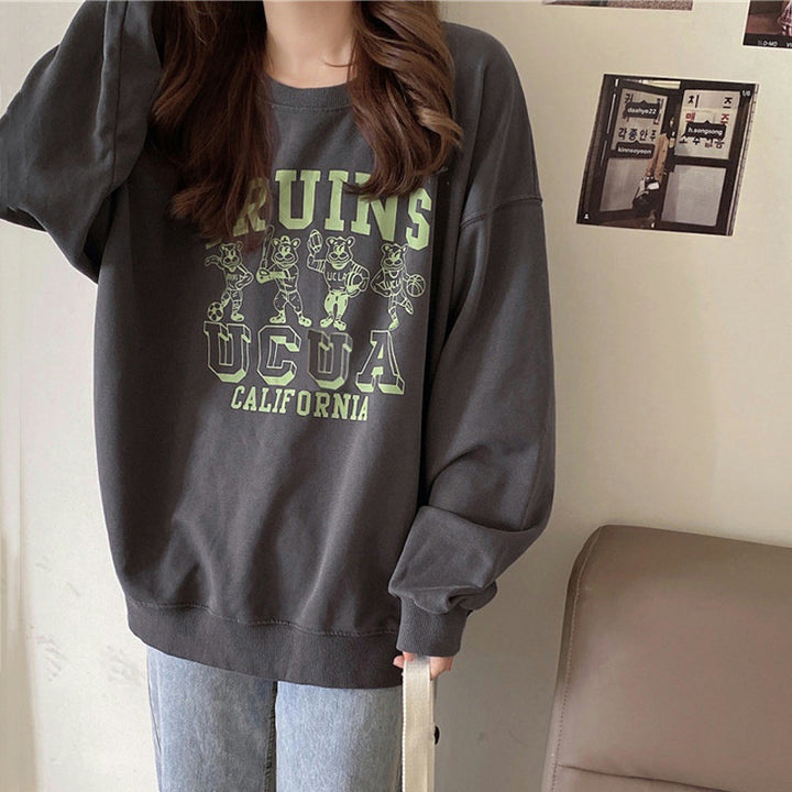 Femme Rundhalset Grafik Sweatshirt Stilla