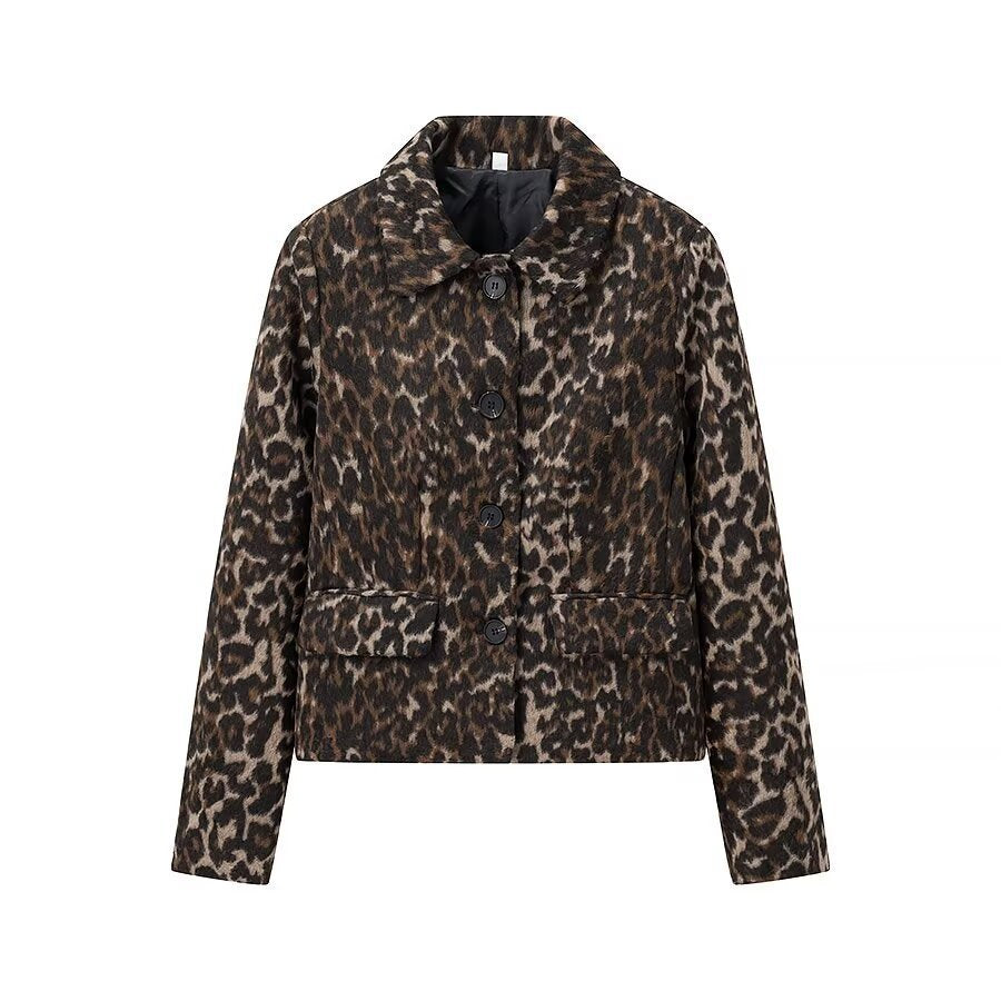 Damernes mode korte jakke i stilfuld leopardprint Stilla
