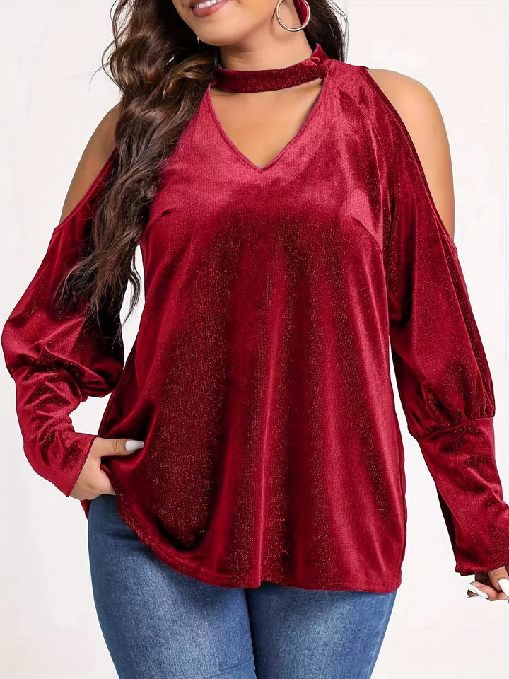 Dame Casual V-hals top med køleskabsfrit Kolletta-design og elegante cut-out ærmer Stilla