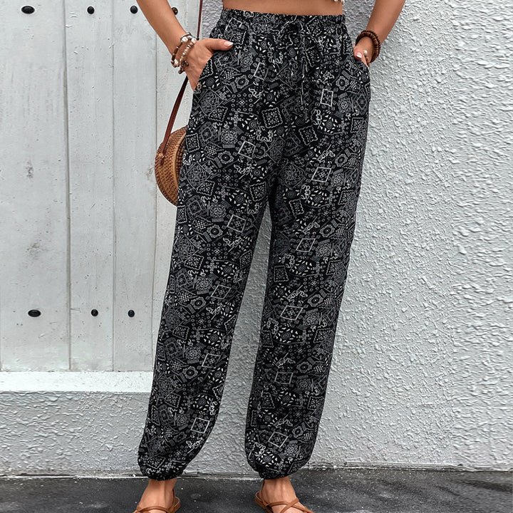 Femme Let Bohemian-stil Bredbenede Bukser Stilla