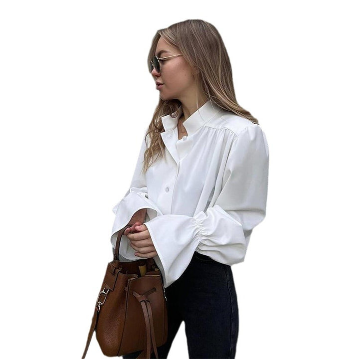 Damer elegant bluse med voluminøse ærmer og tætsiddende snit Stilla
