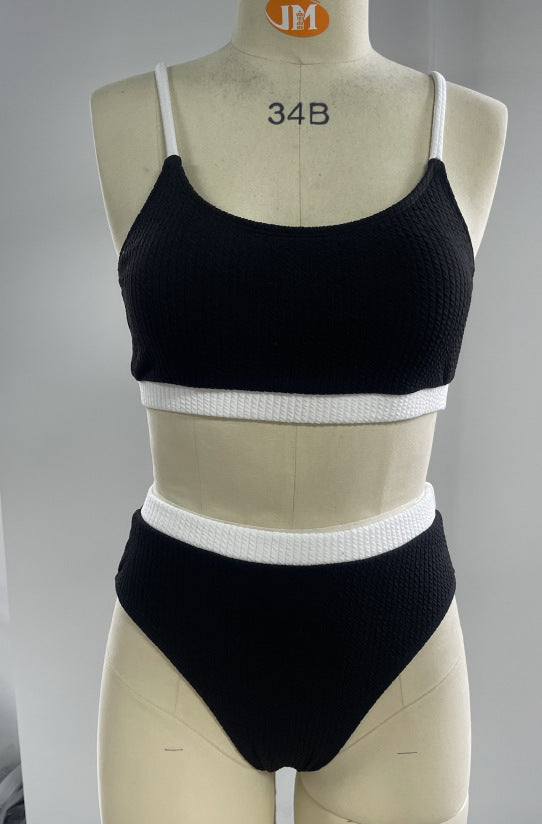 Dame bikini-sæt med høj kvalitet strukturelt design og justerbare stropper Skovae