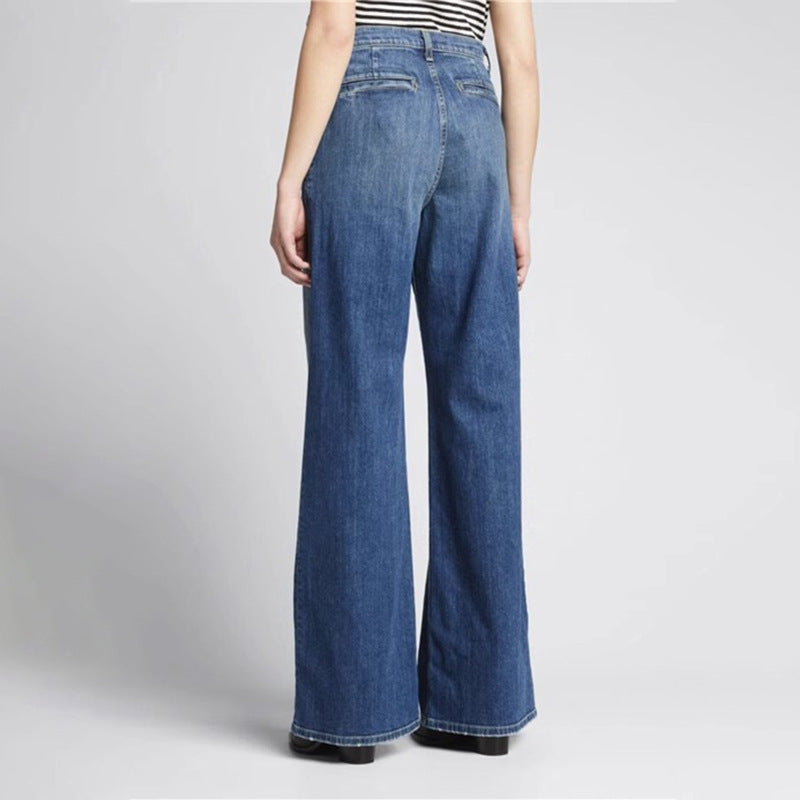 Kvinders brede jeans med høj talje og afslappet snit Stilla
