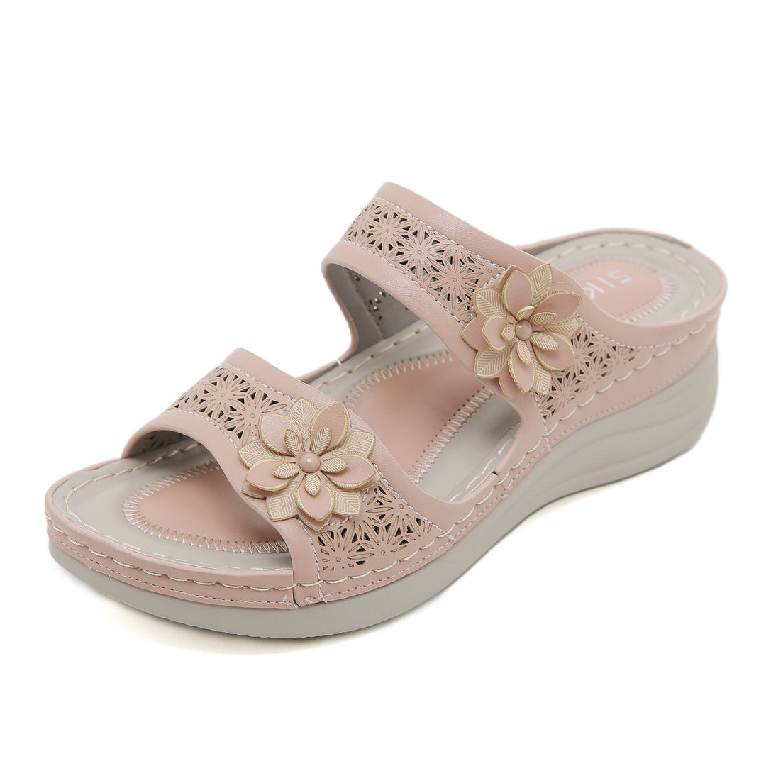 Damer komfortable og fashionable sandaler med blomsterdesign Stilla