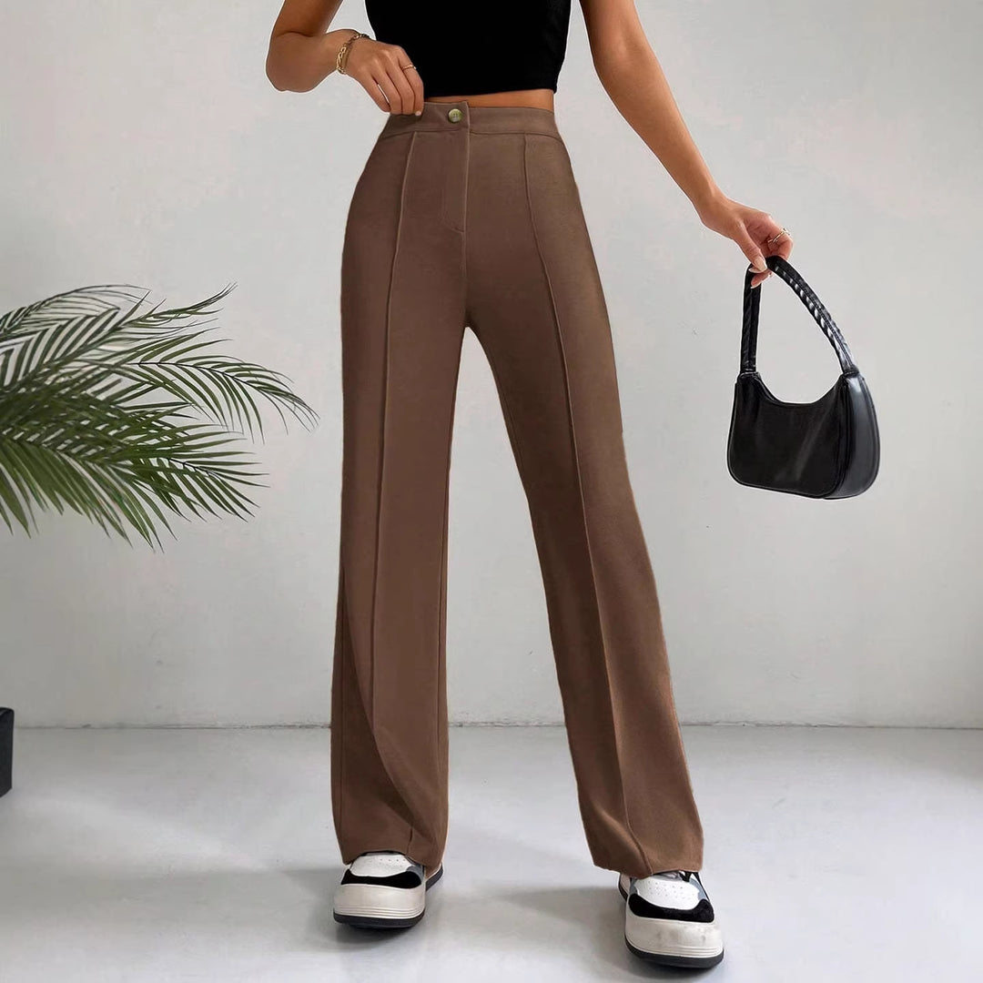 Dame Elegant High-Waist Buks med sidelommer og smalt snit Skovae