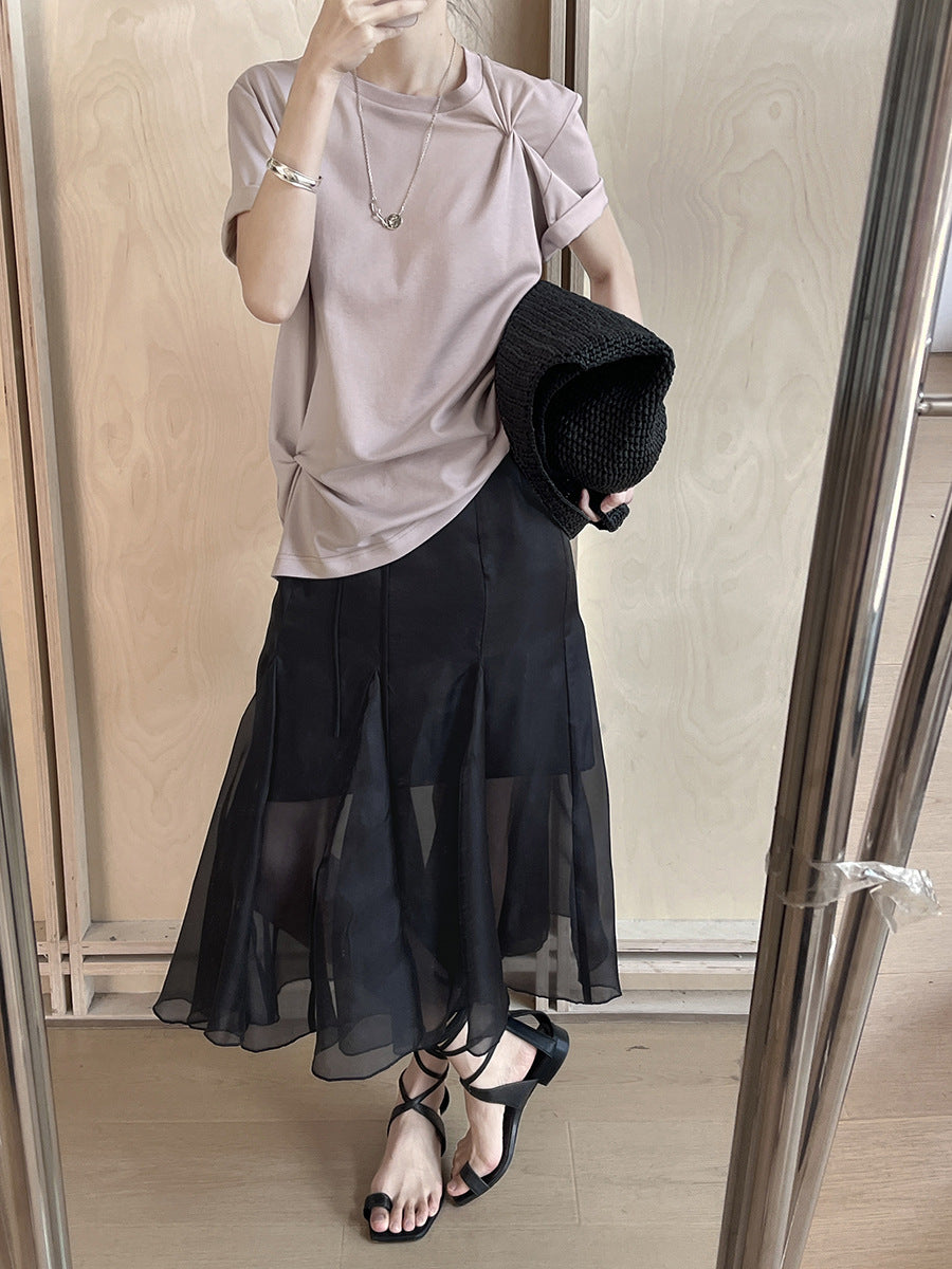 Dame elegant, luftig chiffon nederdel Stilla