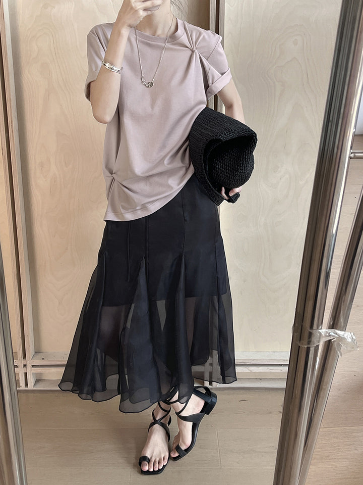 Dame elegant, luftig chiffon nederdel Stilla