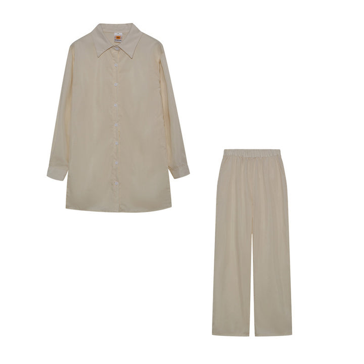 Dame Langærmet Button-Up Pyjamas Sæt Stilla