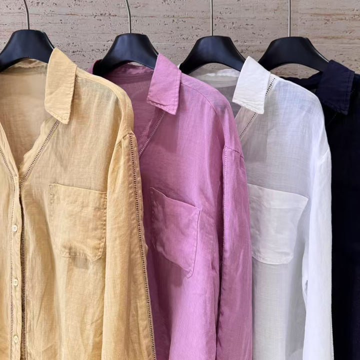 Damer Let Fritid Button-Up Skjorte Stilla
