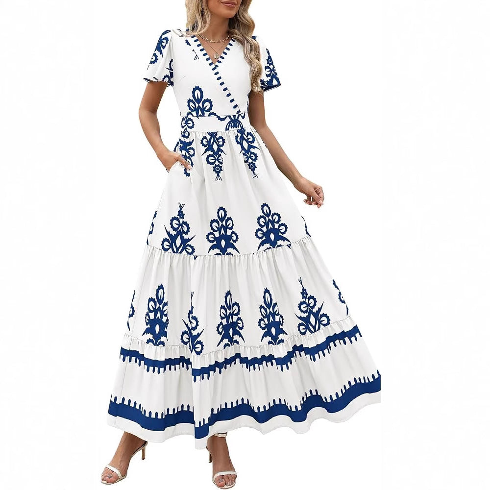 Dame broderet maxikjole Stilla