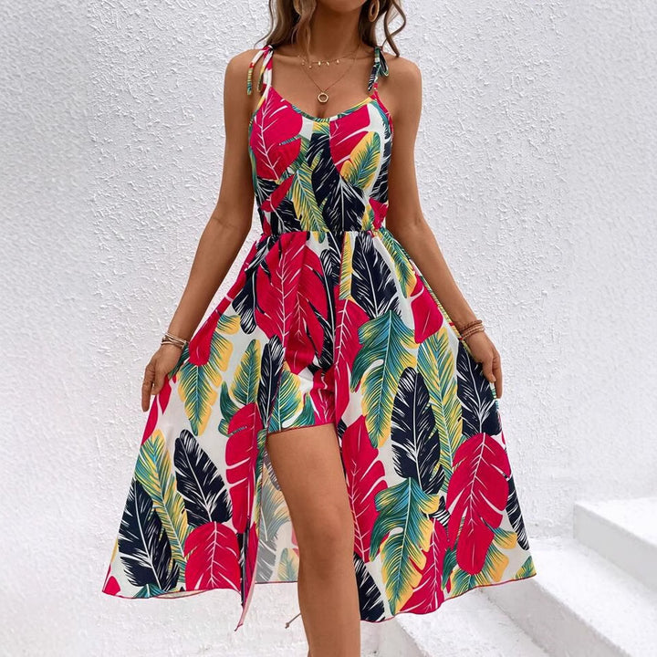 Dame Tropisk Print Maxi Cover-Up Kjole Stilla