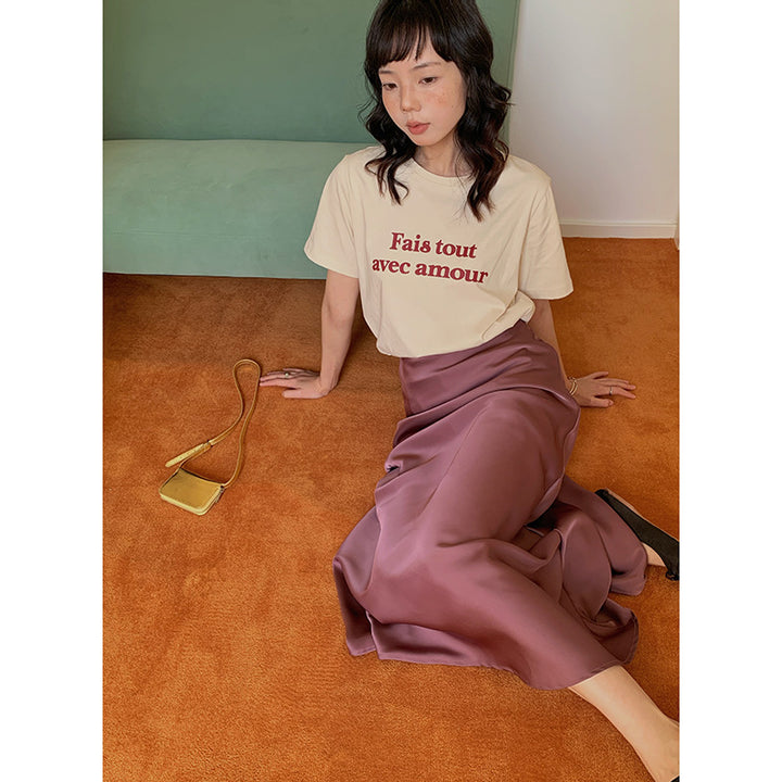 Dame T-shirt med kreativttryk og behagelig pasform Stilla