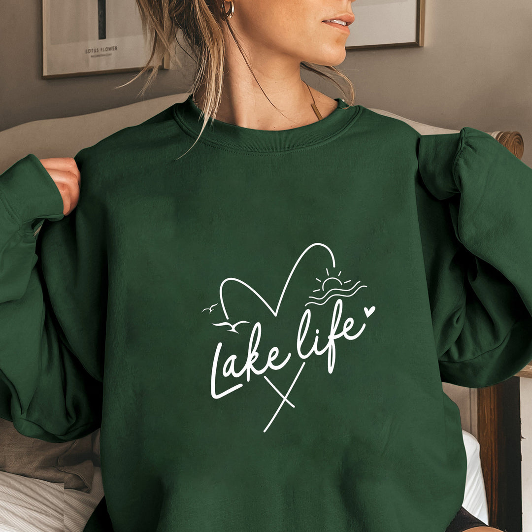Kvinders sweatshirt med korte ærmer og hjerte motiv Stilla
