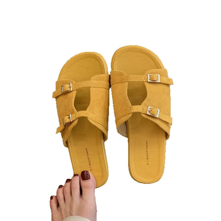 Femme Elegante Slide Sandaler med Dekorativ Spænde Stilla