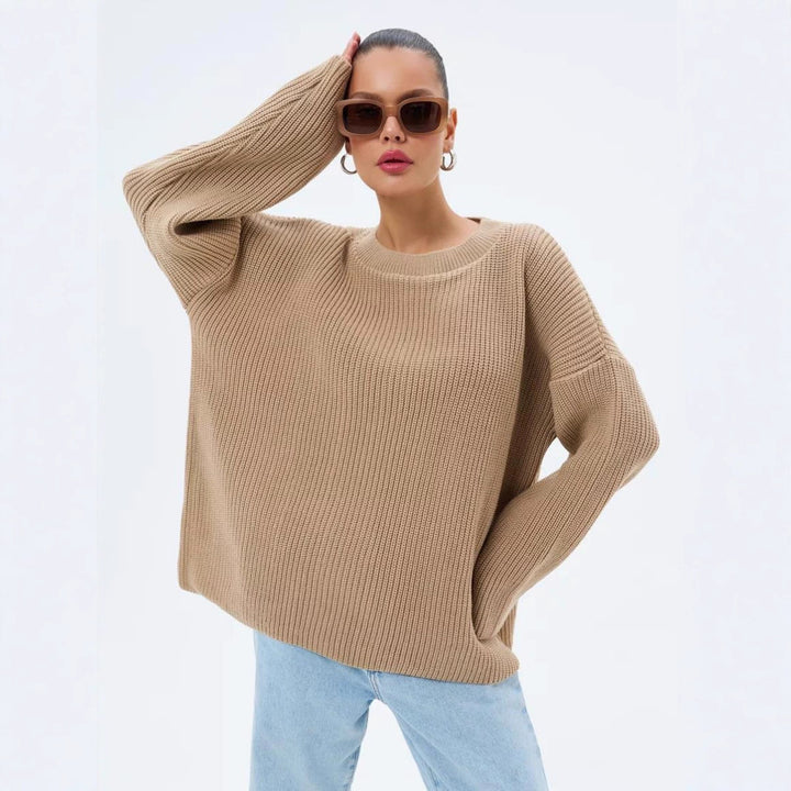 Dame Oversized Strikpullover med struktureret design og afslappet pasform Stilla