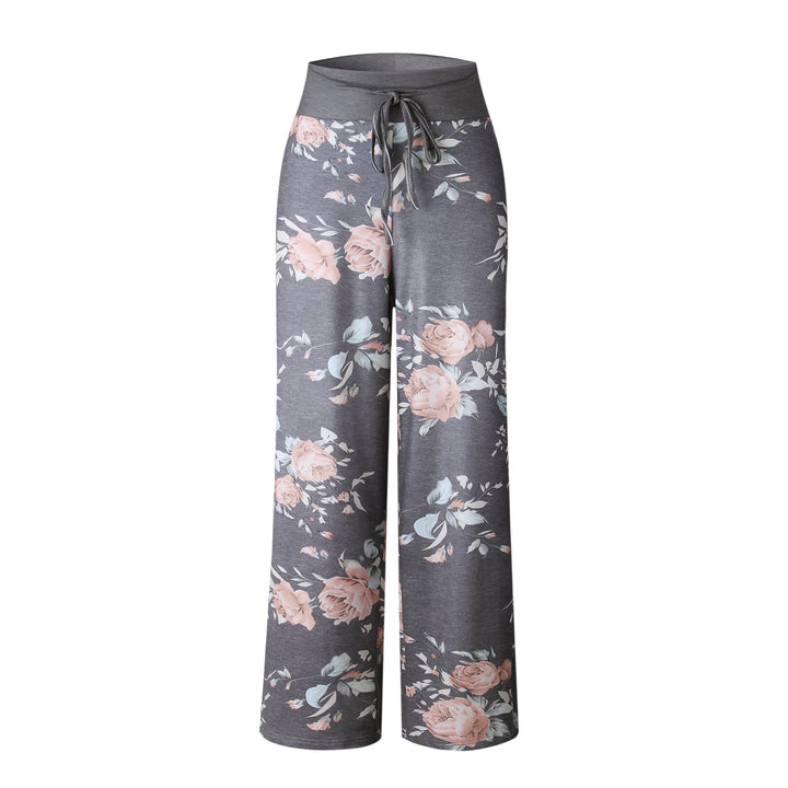Dame Palazzo-bukser med elastisk talje og blomsterdesign Stilla