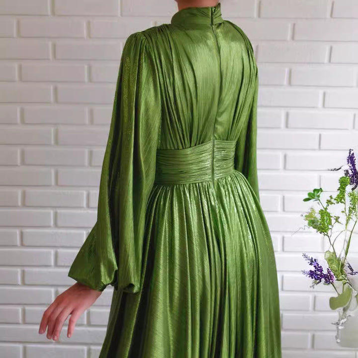 Dame maxikjole med elegant fold Stilla