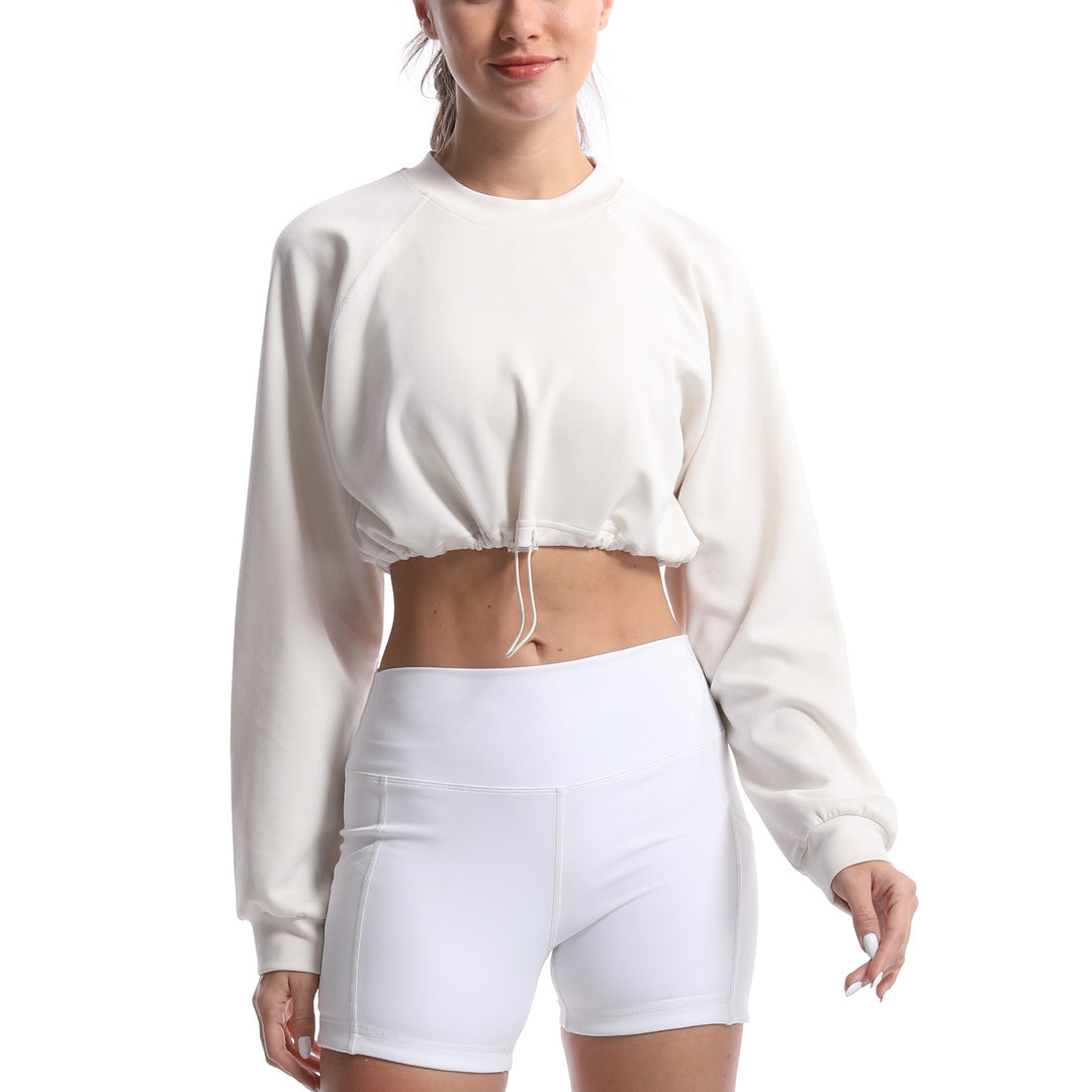 Dame sportslig crop-pullover med justerbar søm og lange ærmer Stilla