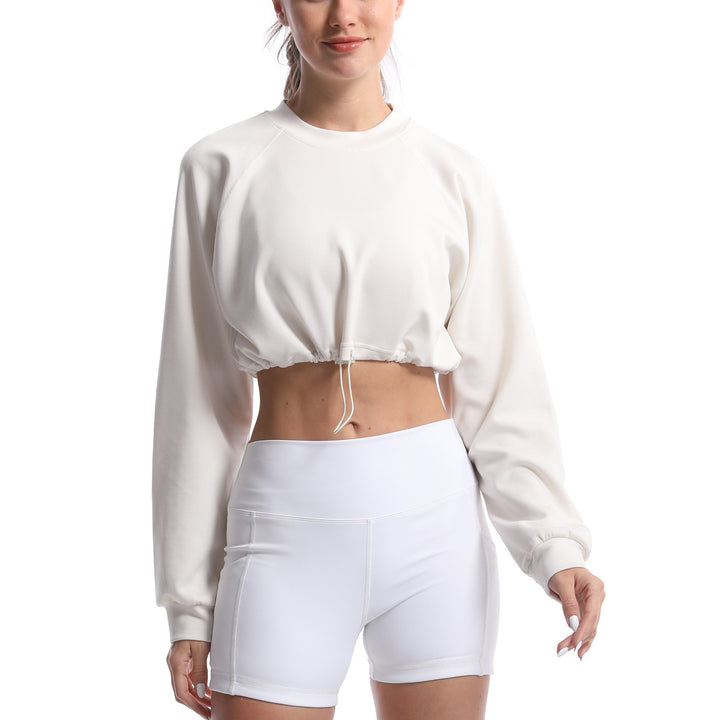 Dame sportslig crop-pullover med justerbar søm og lange ærmer Stilla