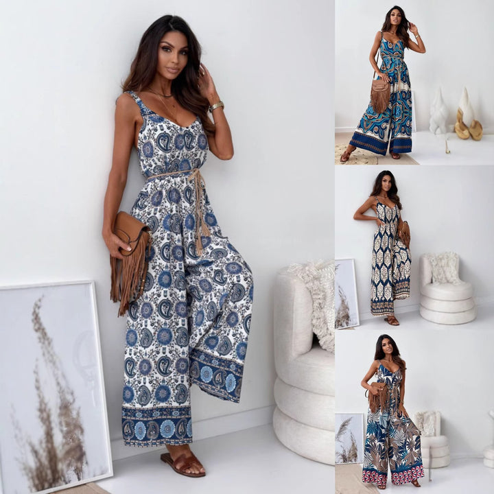 Dame elegant trykt Maxi-Overall Stilla